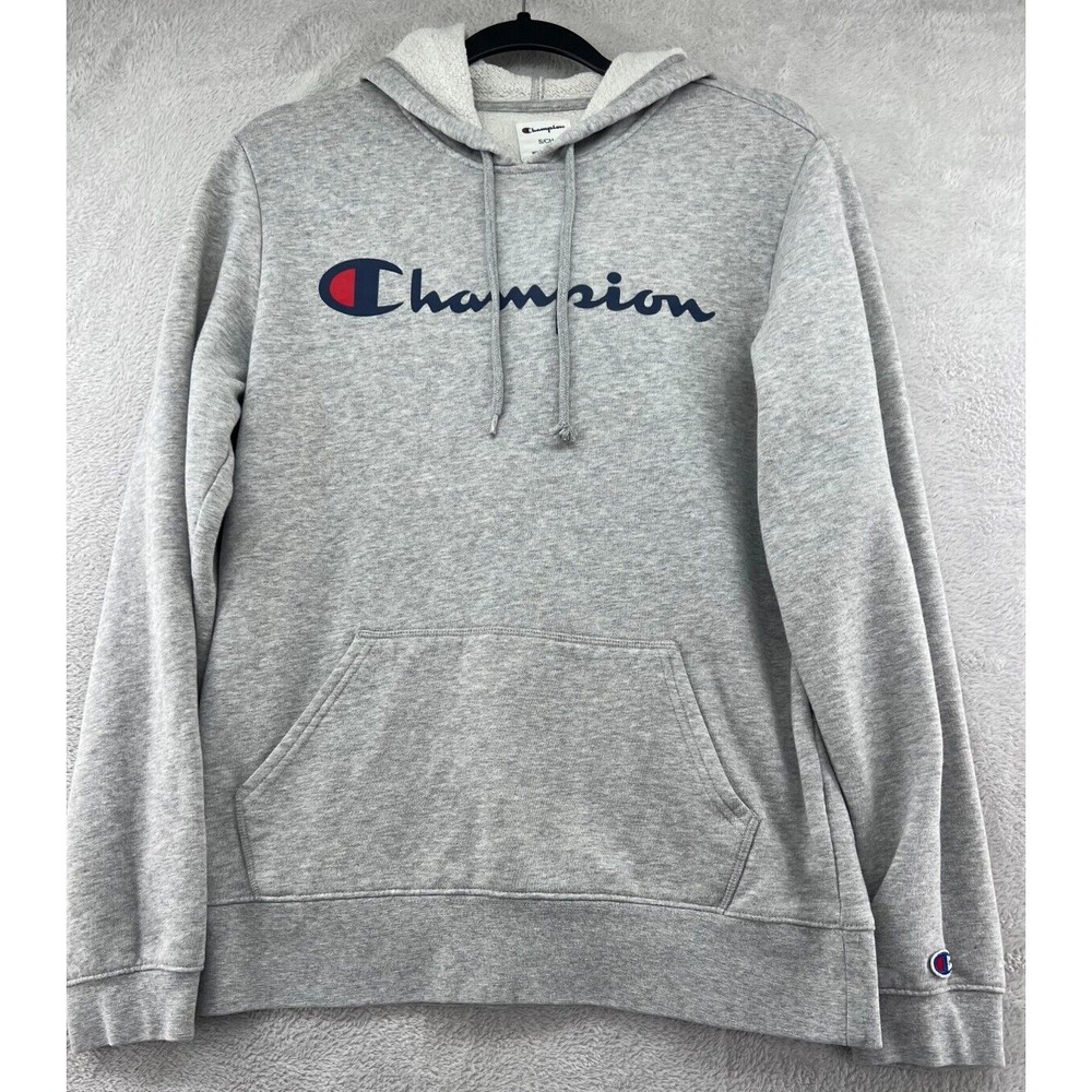 Champion Sweatshirt Men's Small Athletic Wear Oxford Gray Pullover Hoodie